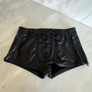 Nasty Pig Black Leather-Style Shorts